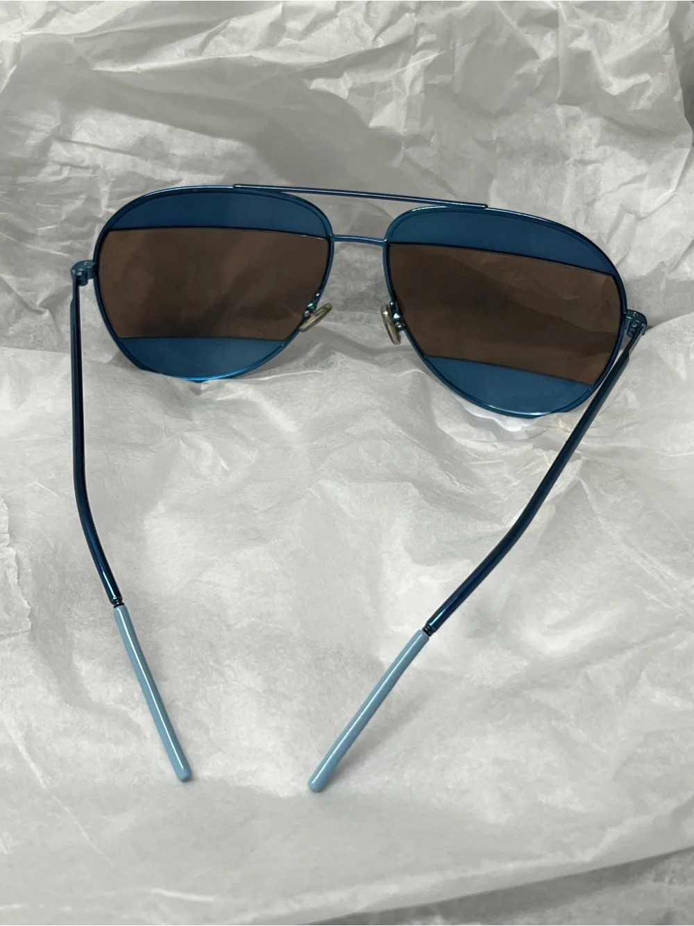 Christian Dior DiorSplit 1/S Y4ERD Aviator Sunglasses Blue Italy 59-14-145 Good